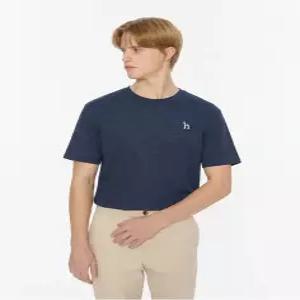 헤지스 남성 25SS [스테디셀러] 네이비 멜란지 면 반팔티셔츠 WHTS5B901N3