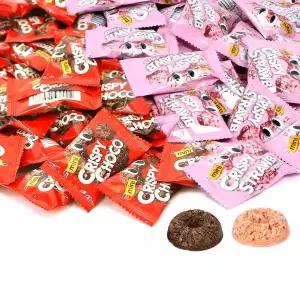 스위트맨 미니 크리스피 딸기링 100개 + 초코링 100개 대용량 사무실간식 오트밀 과자 개별포장 시리얼 ...