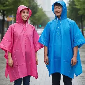 제비표우의 판초형 다회용 레인코트 우비