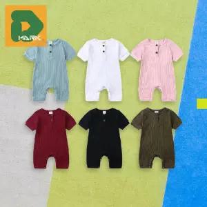 여름용 아동우주복 시원한 골지 영유아 외출 신생아 배내옷 반팔바디슈트 실내복 베이비 통기성 순면 반팔