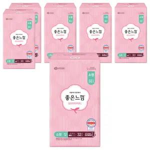 좋은느낌 오리지널 데일리 학생 직장인 울트라슬림 생리대 날개형 6개 32개입 소형