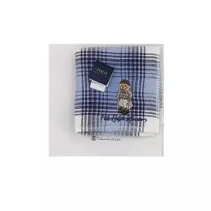 [폴로]랄프로렌 곰돌이자수 체크 타월손수건 bear-13