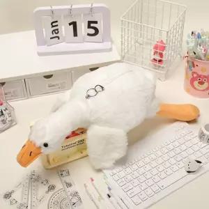 느낌상점 거위 필통 오리 필통 인형 동물 펜 수납 중학생필통 고등학생필통