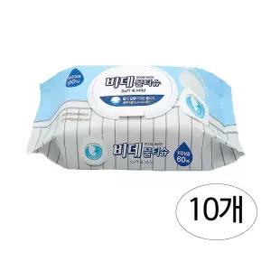 (60매X10팩) 샤인 비데 물티슈 캡형/티슈/휴지/비대/물티수/휴대용/가정용/변기용/휴대/비대용/뽑아쓰는