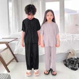 [아도르베베] 아동 주니어 라벨 플리츠 상하세트