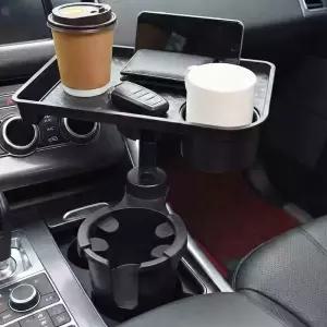 차량용 컵홀더 테이블 확장형 자동차 식탁 트레이 차박 간식 거치