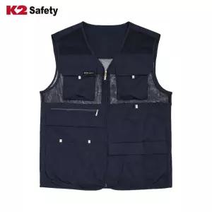 [케이투세이프티] 튼튼한조끼 21VE-615R (다크네이비) 다용도조끼 인쇄가능