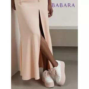 [아웃도어스/바바라]핑크 소가죽 몰드 배색 여성스니커즈 4.5cm_BBF608PK