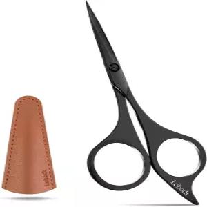 로보트 프로페셔널 수염 가위 4.9인치(블랙) 소형 뾰족한 스테인리스 스틸 헤어드레싱 남성과 여성 모두의