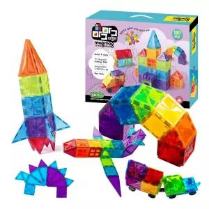 [젠토이] 마그마그 맥 타일즈 블럭 130p / 맑은 색감과 큼지막한 자석 내장