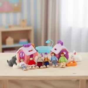 캐스B 미니 반려동물돌보기 가족인형 세트 관절인형 미니펫하우스 강아지 고양이 토끼 장난감