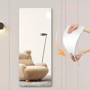 아크릴 벽부착 전신거울 50x150cm 둥근 붙이는 둥근 모서리 인테리어 벽거울