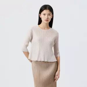 밑단 플레어 플리츠 티셔츠_EPTSS126013