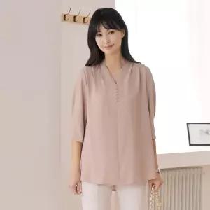 [드리다]드리다 봄 여름 브이넥 7부 빅사이즈 쉬폰 블라우스 하객 모임 상견