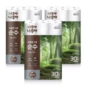 나무야나무야 도톰한3겹순수 화장지 27Mx30롤 3팩