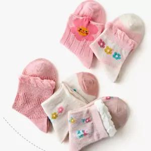 아동 여아 양말 플라워 메쉬 중목양말 5족 세트 유아 어린이 초등 학생 봄 여름 귀여운 예쁜 양말세트 면