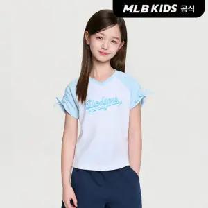 [MLB키즈 공식]26SS 스트릿 걸즈 리본 티셔츠 LA (White) 7FTSB4663-07WHS