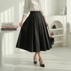 프라다원단스커트 A라인 플레어 스커트 플리츠