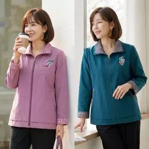 [엄마옷 로즈맘] 하투하배색하이넥자켓