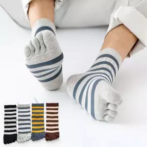 발가락양말 남성 스트라이프 중목 4족세트 남성발가락양말 남자발가락양말