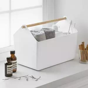 오피스 홈 리빙 인테리어 우드 손잡이 수납 바스켓