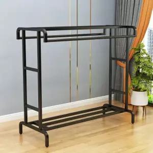 프리미엄 철제 수납 행거 옷가게 블랙 옷걸이 매장용 스탠드 150길이145높이50너비