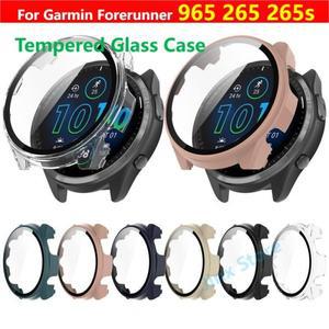 Garmin Forerunner 965 265 Samrt 시계 스트랩 범퍼 커버 스크린 보호 필름 액세서리 용 강화 유리 케이스