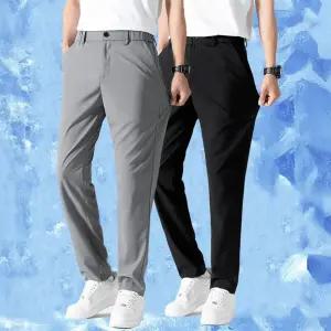 남자 여름 정장바지 스판 쿨링 긴바지 남성 밴딩 슬랙스 냉장고