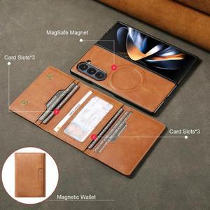 삼성 갤럭시 Z 폴드 7 6 5 4 3 폴드7 폴드6 폴드5 폴드4 마그네틱 무선 충전 7 카드 슬롯 폰 케이스 2 in 1