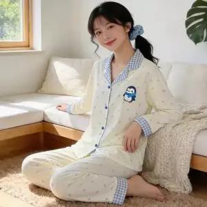 봄 가을 상큼 터틀넥 잠옷 긴팔 MN 세트 면라이크 커플 헤어 캐릭터 잠옷세트 체크 인기3