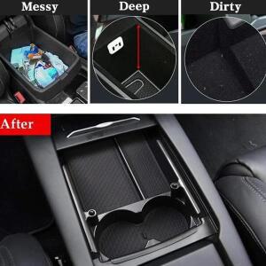 부품 수납용 정리함테슬라 모델 X S 자동차 센터 콘솔 팔걸이 보관함 미끄럼 방지 정리