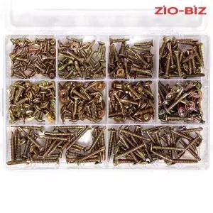 [지오비즈]황색 직결피스 10종세트 300pcs/목재 철판 알루미늄 직결나사 와셔머리 접시머리 나사 못