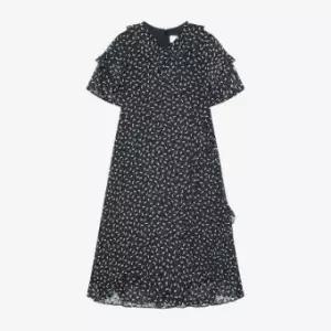 [롯데백화점]베스띠벨리 프릴 플라워 랩 원피스 BKOAE2557