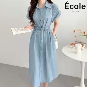 [에꼴드파리]반팔 셔츠 원피스_F33WOB015Z