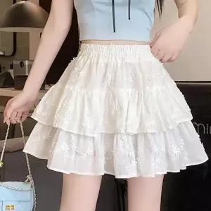 댄스복 연습복 무용복 공연의상 무대의상 여성 여자 하이웨이스트 플로럴 스커트 슬리밍 A라인 플리츠 티어