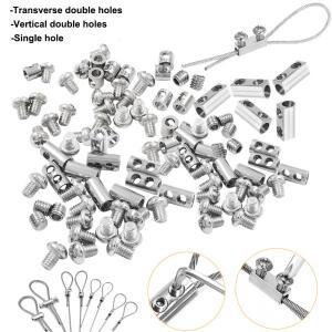 304 스테인레스 스틸 와이어 로프 싱글/더블 홀 버클 클립 라이트 스트링 서스펜션 키트 정원 울타리 세트