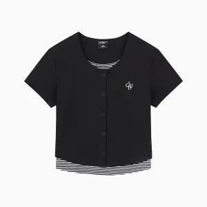 [보리보리/행텐 틴즈]행텐틴즈 여아 골지 레이어드 반팔 티셔츠_100(14570-131-408-05)