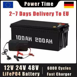 밧데리 호환 12V 24V 48V 100Ah 200Ah LiFePO4 배터리 내장 BMS 리튬인산철 RV 골프 카트 태양광 저장 야외