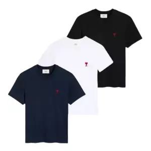 (국내발송) 아미 스몰 로고 라운드 반팔티