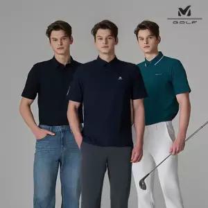 밀레골프 26SS 남성 트리코트 반팔 카라티셔츠 3종