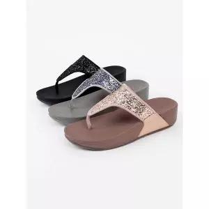 [하프클럽/]글리터 여성 통굽 쪼리 슬리퍼 4cm