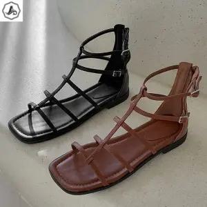 [애슬릿] 통굽 샌들 발편한 버클 뒷지퍼 여름 바캉스 캐주얼