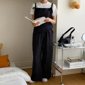 [옷자락]여자 스타 스트라이프 끈나시 밴딩 팬츠 세트