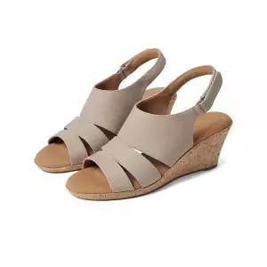 Rockport 여성용 캐주얼 웨지 샌들 Simply Taupe Nubuck [호환]