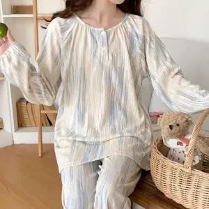 홈웨어 여름 여성 긴팔 파자마 잠옷 세트