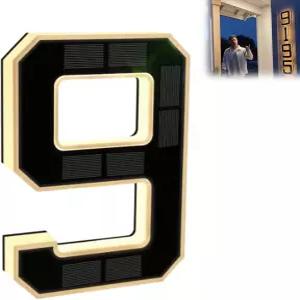 태양광 LED 주택 번호 및 편지 외부용 조명 주소 표지판 집의 연석 매력 업그레이드 IP65 방수 812시간