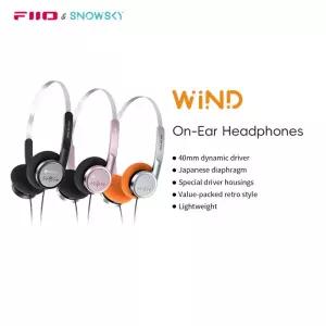 Snowsky FiiO Wind 게이밍 녹음용 온이어 헤드폰 마이크 40mm 다이어프램 드라이버 HiFi 사운드