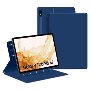 갤럭시 탭 S8 11인치 2022용 QYIID 마그네틱 케이스(SM-X700 /SM-X706) /S7 2020(SM-T870 /T875) S펜 홀더 가볍고 슬림한 스탠드 케이스(자동 슬립 /웨이크 블루)