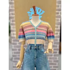 [레코브](타임스퀘어점패션관)멀티 스트라이프 반팔니트 (LC31F6KN518X)