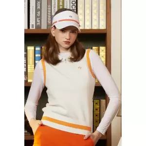 [롯데백화점]엘르골프 23년 여성 반전패턴 반집업 폴로 조끼 스웨터 [6J43103]